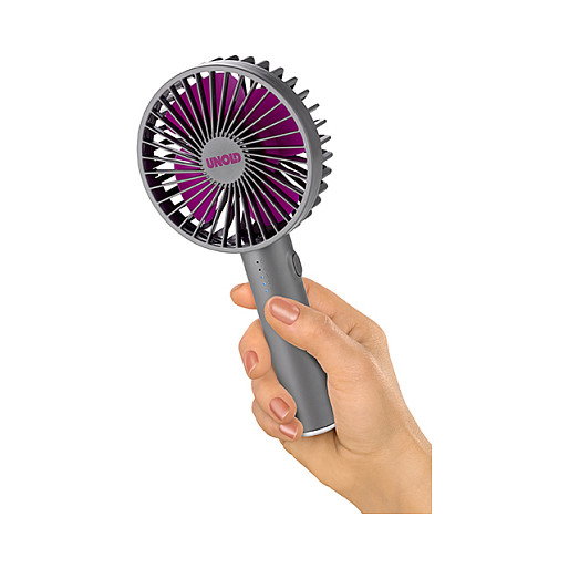 Unold Breezy II Ventilador de Mano Recargable 4W 5 Velocidades 10cm Gris Púrpura