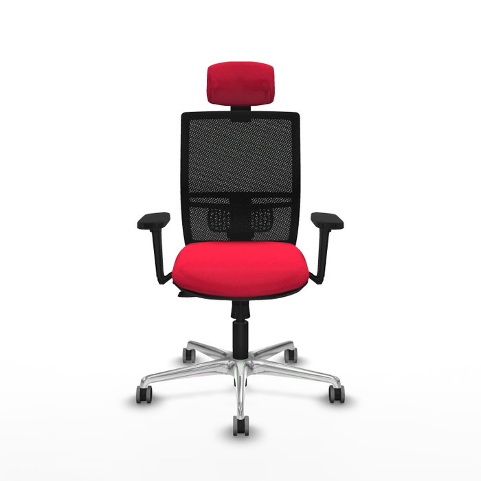 PIQUERAS Y CRESPO Silla de oficina Yunquera con mecanismo Sincro/Traslack Rojo y Negro