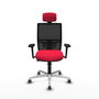 PIQUERAS Y CRESPO Silla de oficina Yunquera con mecanismo Sincro/Traslack Rojo y Negro