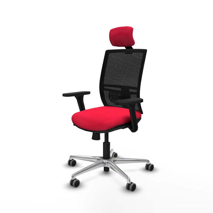 PIQUERAS Y CRESPO Silla de oficina Yunquera con mecanismo Sincro/Traslack Rojo y Negro