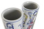 DKD Home Decor Paraguero Blanco y Azul Porcelana 20 x 45 x 20 cm (2 Unidades)