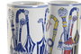 DKD Home Decor Paraguero Blanco y Azul Porcelana 20 x 45 x 20 cm (2 Unidades)
