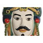 DKD Home Decor Set de 2 Maceteros de Porcelana Cabeza Siciliana Verde/Multicolor
