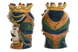 DKD Home Decor Macetero Mediterraneo Sicilia 2024 Verde Multicolor 20 x 29 x 20 cm (2 Unidades)