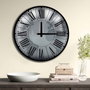 Wallity 5050MS-032 Reloj Decorativo MDF 50 cm Diámetro, Movimiento Silencioso, Elegante y Moderno para Hogar y Oficina