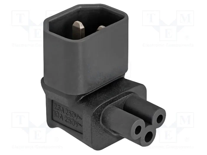 DeLOCK Adaptador de alimentación IEC 60320 C14 a C5 de 2,5 A angular de 90° DeLOCK Adaptador de alimentación IEC 60320 C14 a C5 de 2,5 A angular de 90°