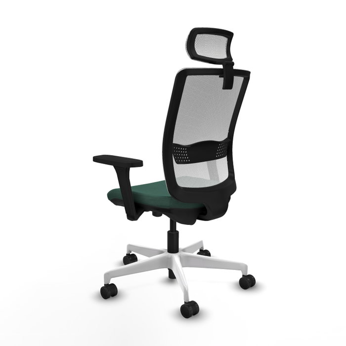 PIQUERAS Y CRESPO Silla de oficina Haches con mecanismo Sincro/Traslack Verde botella y Blanco PIQUERAS Y CRESPO Silla de oficina Haches con mecanismo Sincro/Traslack Verde botella y Blanco