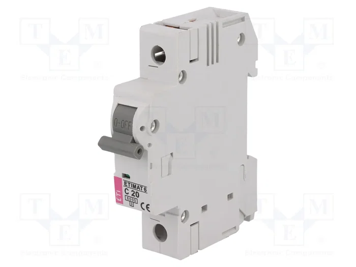 ETI POLAM ETIMAT 6 Interruptor magnetotérmico 1P 20A 6kA ETI POLAM ETIMAT 6 Interruptor magnetotérmico 1P 20A 6kA