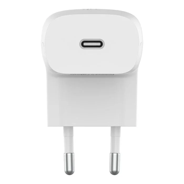 Belkin WCA006VF1MWH-B6 Cargador de Pared USB-C 20W con Carga Rápida PD 3.1 y Cable USB-C a Lightning de 1m - Blanco