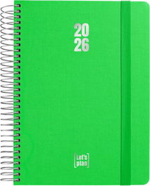 Agenda Anual (2026) Grafoplas Fancy Espiral Tapa Extradura Con Goma A5 210X150 D/P Verde