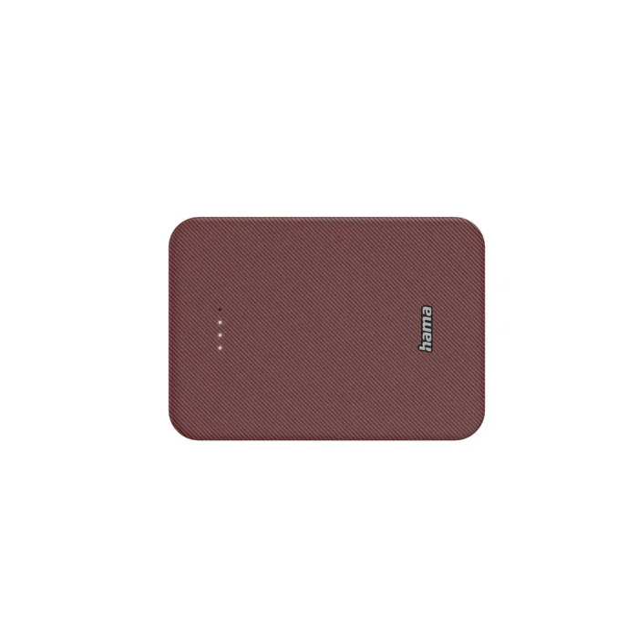 Hama 00201714 Batería Externa Powerbank 10000 mAh Rojo - Carga Rápida, 2 Puertos (USB-C y USB-A), Compacta y con Protecciones