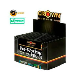 CROWN SPORT NUTRITION Pre Workout Blue Storm - Suplemento Pre-Entreno, 12 Monodosis de 15 g, con Cafeína, BCAA y L-Citrulina, Vegano