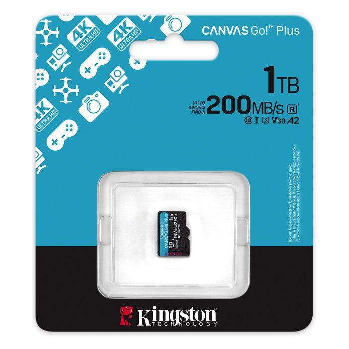 Kingston Canvas Go Plus 1 TB microSDXC Gen4 200R A2 U3 Kingston Canvas Go Plus 1 TB microSDXC Gen4 200R A2 U3