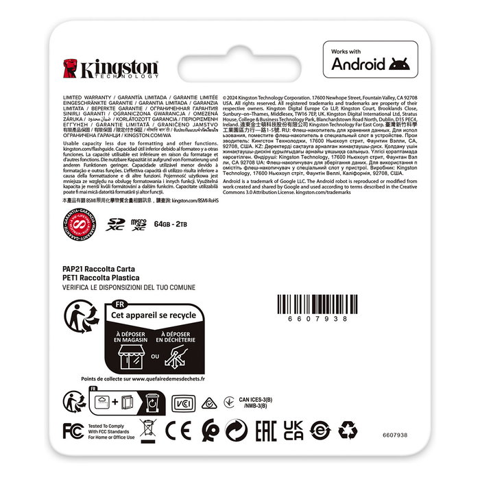 Kingston 1TB microSDXC Canvas Go Plus Gen4 200R A2 U3 Clase 10 200MB/s