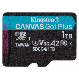Kingston Canvas Go Plus 1TB microSDXC Tarjeta de Memoria Clase 10 UHS-I U3 V30 A2 Lectura 200MB/s Single Pack