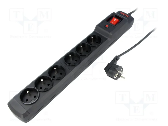 Armac Multi M6 Regleta de protección con 6 tomas, cable de 1,5 m, negra Armac Multi M6 Regleta de protección con 6 tomas, cable de 1,5 m, negra