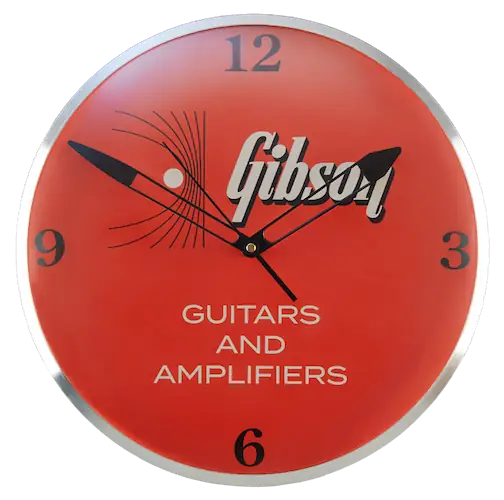Gibson Reloj de Pared Iluminado Vintage Kalamazoo Orange Gibson
