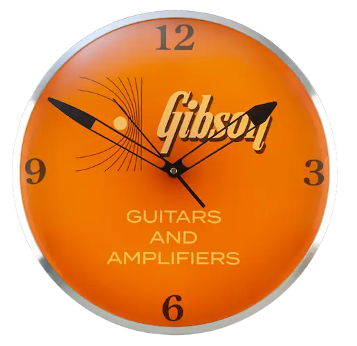 Gibson Reloj de Pared Iluminado Vintage Kalamazoo Orange Gibson