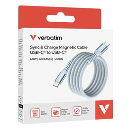 Verbatim Cable Magnético USB-C Macho a USB-C Macho Azul 60W 1,20M
