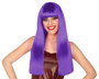 Peluca Larga Lisa Morada Con Flequillo 60 cm 120 gr