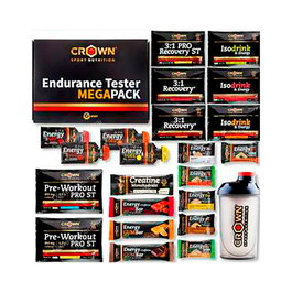 Crown Sport Nutrition Pack Endurance Tester 3.0 con Shaker 500ml para Atletas de Resistencia