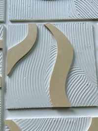 DKD Home Decor Cuadro Abstracto Beige Blanco 83 x 83 x 4.5 cm (2 Unidades)