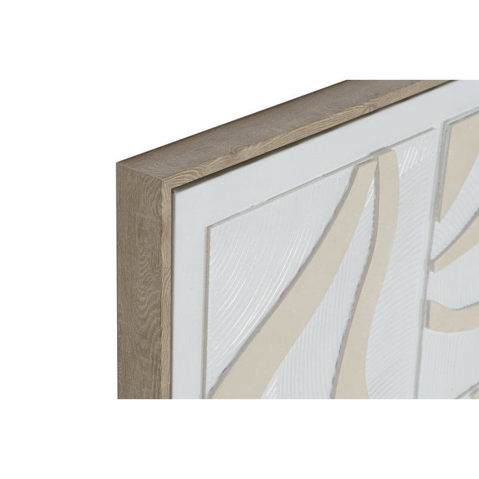 DKD Home Decor Cuadro Lienzo Abstracto 3D Set de 2 (Beige y Blanco) 83x83 cm
