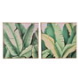 DKD Home Decor Cuadro de Aluminio Hojas de Palmera 80x80 cm (Pack de 2)