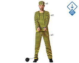 Disfraz Preso Amarillo y Negro XL