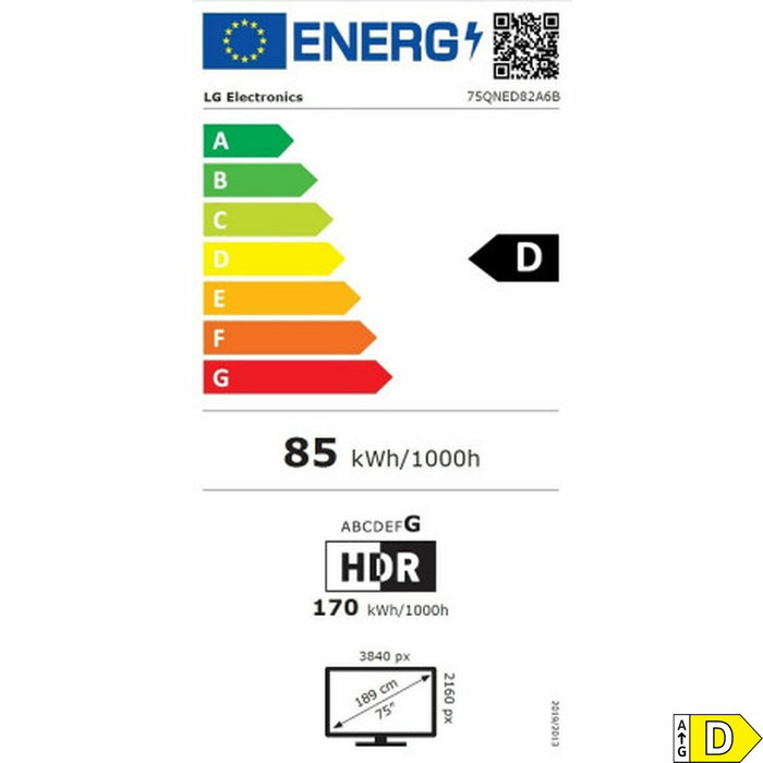 Smart TV LG 75QNED82A6B.AEU 4K Ultra HD 75" LED HDR Edge-LED QNED
