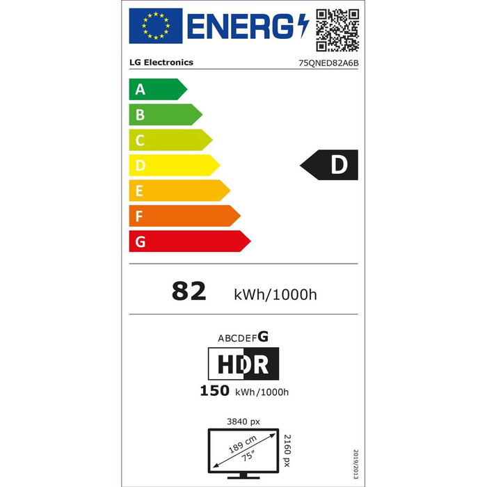 Smart TV LG 75QNED82A6B.AEU 4K Ultra HD 75" LED HDR Edge-LED QNED