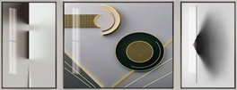DKD Home Decor Set de 3 Cuadros Abstractos Aluminio y MDF 240x80x3 cm