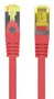 Lanberg PCF6A-10CU-0025-R Cable de Red Patch Cord Cat.6a S/FTP (S-STP) 0.25m Rojo LSZH Cobre