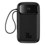 Baseus PPQD4-20C Power Bank 20000 mAh Litio Polímero 30W - Carga Rápida USB-C, Pantalla, Carga 4 Dispositivos, Negro