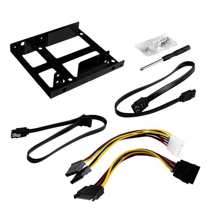 Unykach Kit Adaptador SSD 2.5 Pulgadas a 3.5 Pulgadas para 2 Unidades HDD/SSD Metal Negro