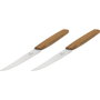 Victorinox Swiss Modern Set de Cuchillos para Carne de Madera de Nogal, 2 piezas de 12 cm de hoja, Marrón / Plata de acero inoxidable de alta calidad (2 unidades)