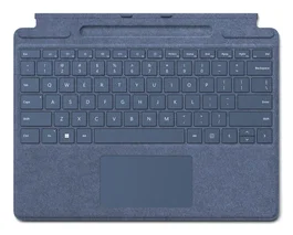 Microsoft Teclado con Funda Surface Pro 8 / Surface Pro X - Layout QWERTY Inglés - Color Azul Oscuro (Sapphire) - Touchpad - Microsoft Cover Port