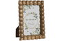 DKD Home Decor Marco de Fotos 10x15 de Mango y Cristal con Detalles de Bolas