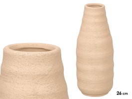 GIFTDECOR Jarrón Sahara Botella Rayas Tierra Mediano