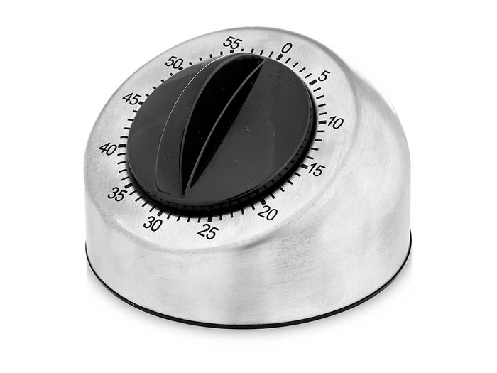 Kinvara Temporizador Cocina Ruleta Acero Inoxidable Negro 8.3x6x8.3 cm (Set de 12)