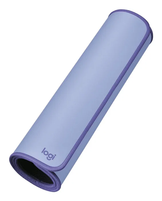 Logitech Alfombrilla de Escritorio Tela Lila 70x30 cm, Base Antideslizante, Resistente a Salpicaduras, Bordes Rematados, Hecha con Poliéster Reciclado