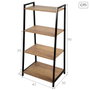 Max Home Estantería 4 Baldas 43x30x90 cm Hierro y MDF