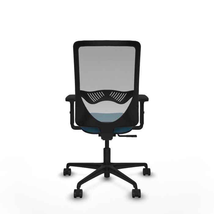Silla de oficina Zulema con mecanismo Sincro tapizada con Tela color Verde petróleo y malla color Gris. Equipada con lumbar 1D, Brazos 2D y Ruedas 65mm nailon Silla de oficina Zulema con mecanismo Sincro tapizada con Tela color Verde petróleo y malla color Gris. Equipada con lumbar 1D, Brazos 2D y Ruedas 65mm nailon