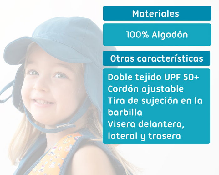 KioKids Gorro de Bebé Protección UPF 50+ Marino 6 Meses