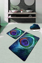 Mijölnir Juego de Alfombras de Baño de Poliéster Antibacterianas Antideslizantes 60x100cm y 50x60cm Lavables a 30°C