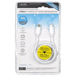 Be Mix Cable USB-C a USB-C 3A Carga Rápida 1m