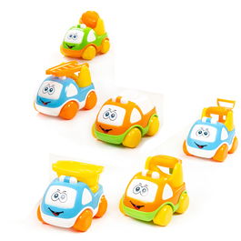 Polesie Cochecito Carat 61874 Display Surtido de Vehículos para Niños Pequeños Camión Volquete Hormigonera Bomberos