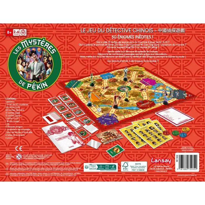 Lansay LOS MISTERIOS DE PEKÍN Juego de Mesa LAN3181860750322 a Partir de 8 Años Lansay LOS MISTERIOS DE PEKÍN Juego de Mesa LAN3181860750322 a Partir de 8 Años