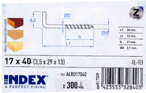 AVL Alcayatas Rosca 17x40 Zinc 44053