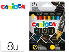 Carioca Lápices de Cera Metallic Triangular Caja de 8 Unidades Colores Surtidos
